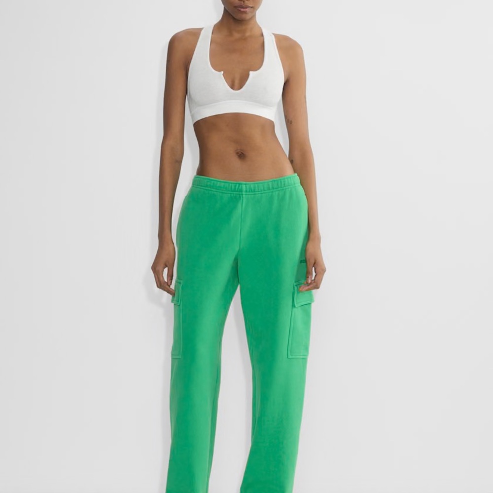 Aritzia TNA Green Sweatpants Comfortable Cotton-Blend Joggers